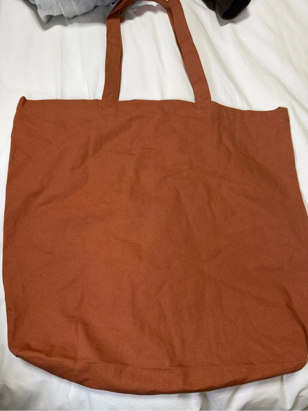 Brain Dead Rust Canvas Tote with Teal Graphic
